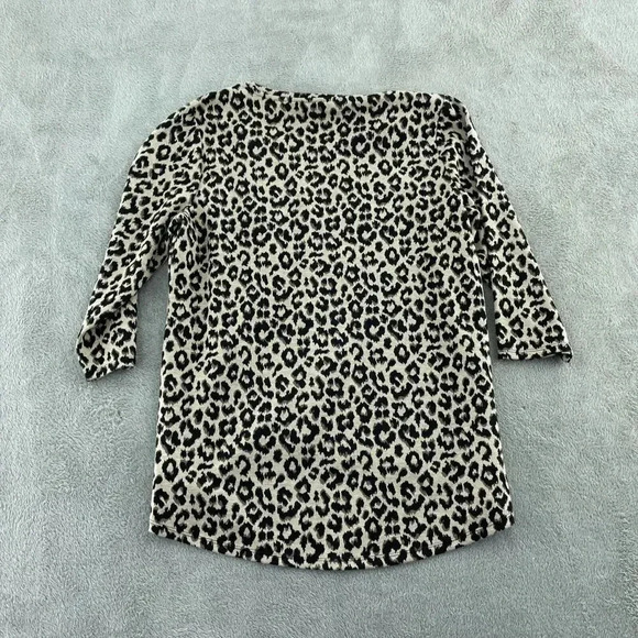 Chicos Leopard Print 3/4 Sleeve Tunic Top Size 1 (M) Polyester/Rayon 0478 - Picture 2 of 8